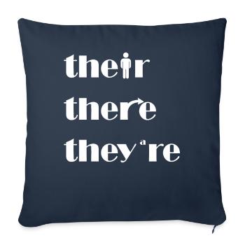 Leur là Ils sont professeur d’anglais Grammaire - Housse de coussin décorative 45 x 45 cm - bleu marine - Devant