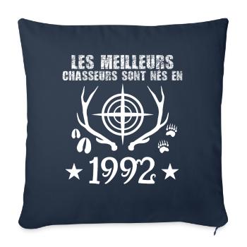 Chasseur | Anniversaire chasseur 1992 - Housse de coussin décorative 45 x 45 cm - bleu marine - Devant