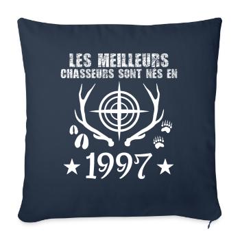 Chasseur | Anniversaire chasseur 1997 - Housse de coussin décorative 45 x 45 cm - bleu marine - Devant