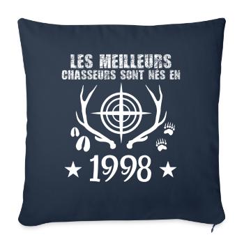 Chasseur | Anniversaire chasseur 1998 - Housse de coussin décorative 45 x 45 cm - bleu marine - Devant
