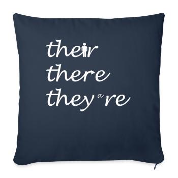 Leur là Ils sont professeur d’anglais Grammaire - Housse de coussin décorative 45 x 45 cm - bleu marine - Devant