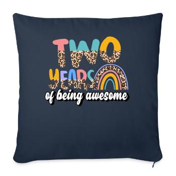 Two Years Awesome Animal Skin Pattern Birthday - Sofa pillowcase 17,3'' x 17,3'' (45 x 45 cm) - navy - Front