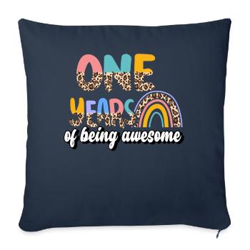 Une année d’être génial modèle de peau d’animal - Housse de coussin décorative 45 x 45 cm - bleu marine - Devant