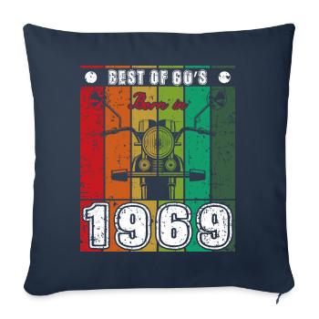 Best Of 60's Geboren 1969 Klassisches Motorrad - Sofakissenbezug 45 x 45 cm - Navy - Vorne
