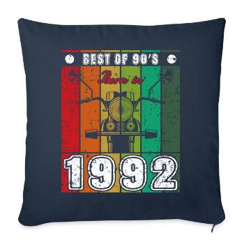 Le meilleur de la moto classique née des années 90 en 1992 - Housse de coussin décorative 45 x 45 cm - bleu marine - Devant