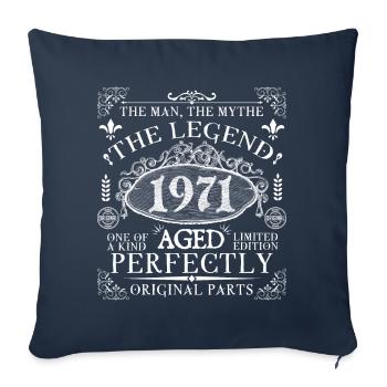 1971 Legend | Vintage Aged Perfectly 1971 - Housse de coussin décorative 45 x 45 cm - bleu marine - Devant