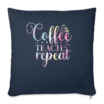 Retour à l’école Tie Rainbow Coffee - Housse de coussin décorative 45 x 45 cm - bleu marine - Devant