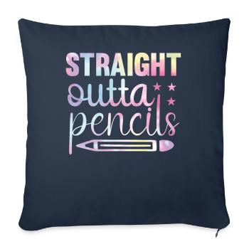 Funny back to school tie rainbow - Sofa pillowcase 17,3'' x 17,3'' (45 x 45 cm) - navy - Front