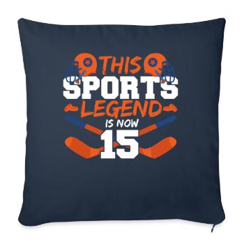 This sports legend is now 15, hockey game 15. - Sofa pillowcase 17,3'' x 17,3'' (45 x 45 cm) - navy - Front
