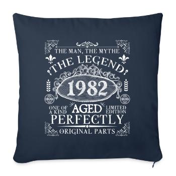 1982 Legend | Vintage Aged Perfectly 1982 - Sofa pillowcase 17,3'' x 17,3'' (45 x 45 cm) - navy - Front
