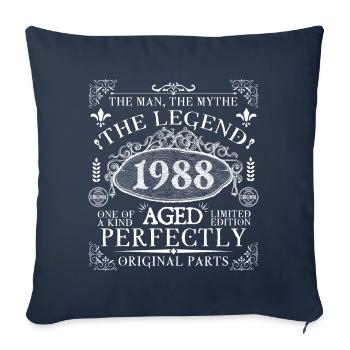 1988 Legend | Vintage Aged Perfectly 1988 - Sofa pillowcase 17,3'' x 17,3'' (45 x 45 cm) - navy - Front