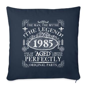 1985 Legend | Vintage Aged Perfectly 1985 - Housse de coussin décorative 45 x 45 cm - bleu marine - Devant