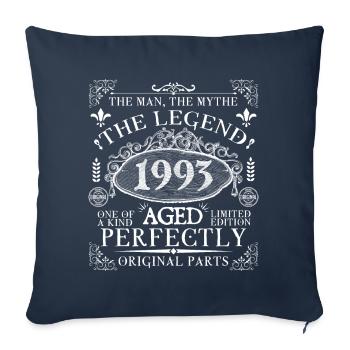 1993 Legend | Vintage Aged Perfectly 1993 - Housse de coussin décorative 45 x 45 cm - bleu marine - Devant