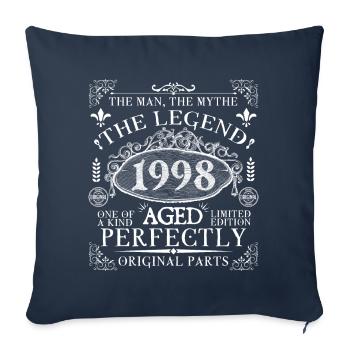1998 Legend | Vintage Aged Perfectly 1998 - Sofa pillowcase 17,3'' x 17,3'' (45 x 45 cm) - navy - Front
