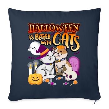 Halloween Is Better With Cats Spooky Kitty - Sofa pillowcase 17,3'' x 17,3'' (45 x 45 cm) - navy - Front