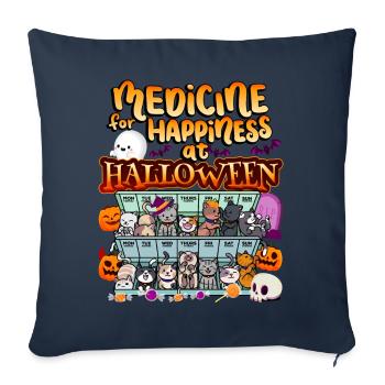 Medicine to Happiness on Halloween Clowder Of - Sofa pillowcase 17,3'' x 17,3'' (45 x 45 cm) - navy - Front