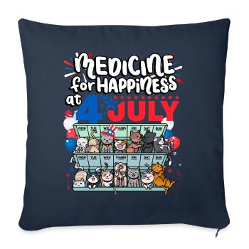 Medicine to Happiness on July 4 - Clowder Of - Sofa pillowcase 17,3'' x 17,3'' (45 x 45 cm) - navy - Front