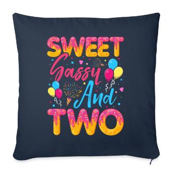 Blaireau effronté sucré et deux saupoudrages délicieux - Housse de coussin décorative 45 x 45 cm - bleu marine - Devant