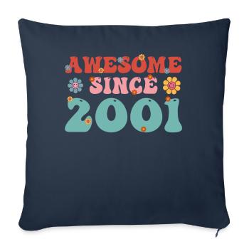 Brilliant since 2001 Groovy Birthday - Sofa pillowcase 17,3'' x 17,3'' (45 x 45 cm) - navy - Front