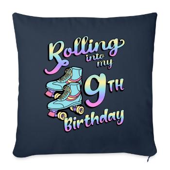 Rolling Into My 9th Birthday Quad Skater - Sofakissenbezug 45 x 45 cm - Navy - Vorne