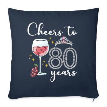 Vive 80 ans de raisins pour le 80e anniversaire - Housse de coussin décorative 45 x 45 cm - bleu marine - Devant