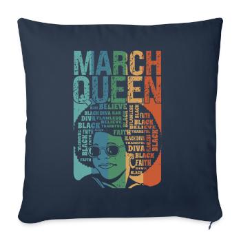 March, month of the Queen's birth, celebrates the - Sofa pillowcase 17,3'' x 17,3'' (45 x 45 cm) - navy - Front