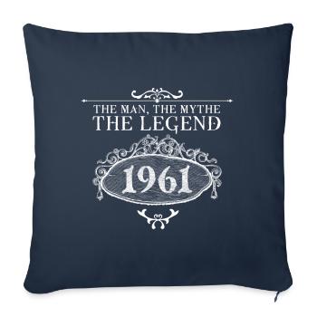 1961 | Vintage Legend since 1961 birthday - Sofa pillowcase 17,3'' x 17,3'' (45 x 45 cm) - navy - Front