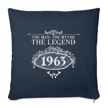 1963 | Vintage Legend since 1963 birthday - Sofa pillowcase 17,3'' x 17,3'' (45 x 45 cm) - navy - Front