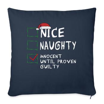 Gentil méchant innocent jusqu’à preuve du contraire - Housse de coussin décorative 45 x 45 cm - bleu marine - Devant