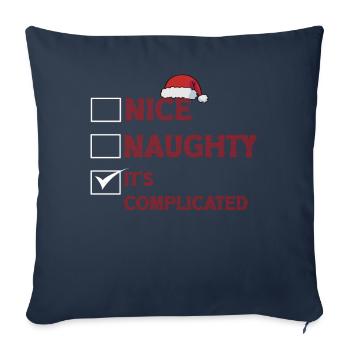 Nice Naughty It's Complicated Christmas List Santa - Sofakissenbezug 45 x 45 cm - Navy - Vorne