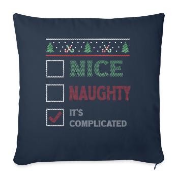 Nice Naughty It's Complicated Christmas List Santa - Sofakissenbezug 45 x 45 cm - Navy - Vorne