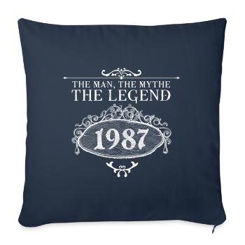 1987 | Vintage Legend since 1987 birthday - Sofa pillowcase 17,3'' x 17,3'' (45 x 45 cm) - navy - Front