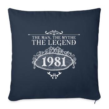 1981 | Vintage Legend seit 1981 Geburtstag - Sofakissenbezug 45 x 45 cm - Navy - Vorne