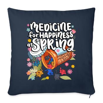 Medicine to Happiness at Spring Cat Gummies - Sofa pillowcase 17,3'' x 17,3'' (45 x 45 cm) - navy - Front