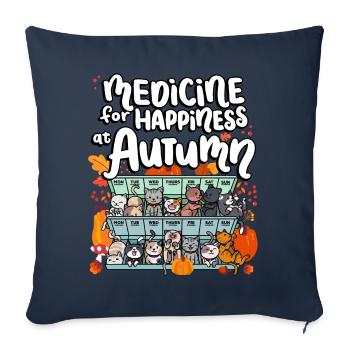 Medicine for Happiness in Autumn Weekdays Days - Sofa pillowcase 17,3'' x 17,3'' (45 x 45 cm) - navy - Front