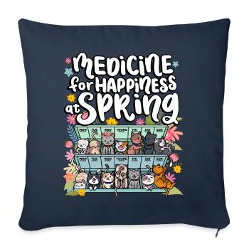 Medicine for happiness in the spring days for - Sofa pillowcase 17,3'' x 17,3'' (45 x 45 cm) - navy - Front