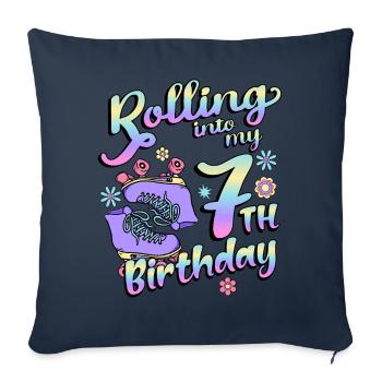 Rolling Into My 7th Birthday Quad Skater - Sofa pillowcase 17,3'' x 17,3'' (45 x 45 cm) - navy - Front