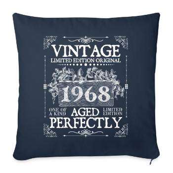 1968 | Vintage Perfectly since 1968 birthday - Sofa pillowcase 17,3'' x 17,3'' (45 x 45 cm) - navy - Front
