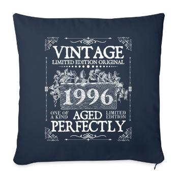 1996 | Vintage Perfectly since 1996 birthday - Sofa pillowcase 17,3'' x 17,3'' (45 x 45 cm) - navy - Front
