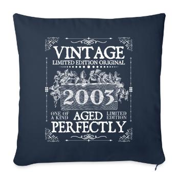 2003 | Vintage Perfectly since 2003 birthday - Sofa pillowcase 17,3'' x 17,3'' (45 x 45 cm) - navy - Front