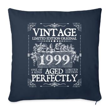 1999 | Vintage Perfectly since 1999 birthday - Sofa pillowcase 17,3'' x 17,3'' (45 x 45 cm) - navy - Front