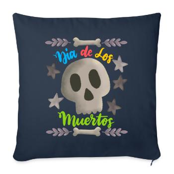 Dia-de-los-Muertos, Day-of-the-Dead, Sugar-Skull - Sofakissenbezug 45 x 45 cm - Navy - Vorne