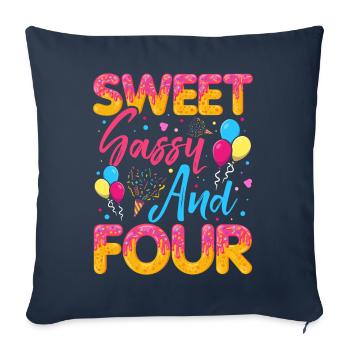 Sweet Sassy et quatre saupoudrages délicieux beignet - Housse de coussin décorative 45 x 45 cm - bleu marine - Devant