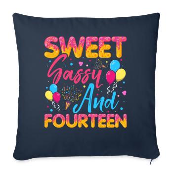 Sweet Sassy And Fourteen Sprinkles Delicious - Sofakissenbezug 45 x 45 cm - Navy - Vorne