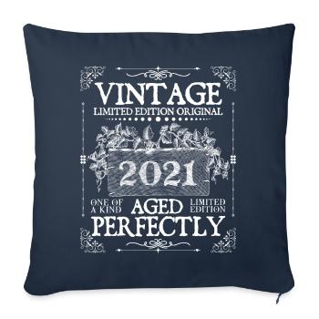 2021 | Vintage Perfectly since 2021 birthday - Sofa pillowcase 17,3'' x 17,3'' (45 x 45 cm) - navy - Front