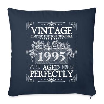 1995 | Vintage Perfectly seit 1995 Geburtstag - Sofakissenbezug 45 x 45 cm - Navy - Vorne