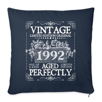 1992 | Vintage Perfectly since 1992 birthday - Sofa pillowcase 17,3'' x 17,3'' (45 x 45 cm) - navy - Front