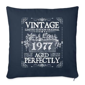 1977 | Vintage Perfectly since 1977 birthday - Sofa pillowcase 17,3'' x 17,3'' (45 x 45 cm) - navy - Front