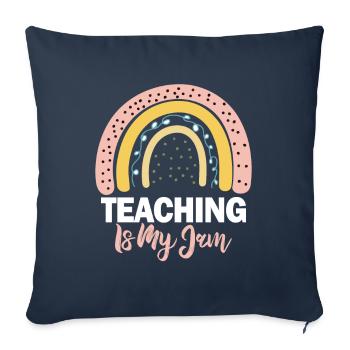 Enseigner est mon appréciation de l’enseignant de l’école Jam - Housse de coussin décorative 45 x 45 cm - bleu marine - Devant