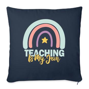 Enseigner est mon appréciation de l’enseignant de l’école Jam - Housse de coussin décorative 45 x 45 cm - bleu marine - Devant